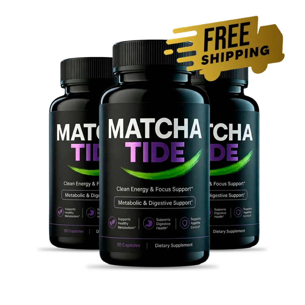 MatchaTide capsule bottles shown together, available in 2, 3 and 6-bottle packages